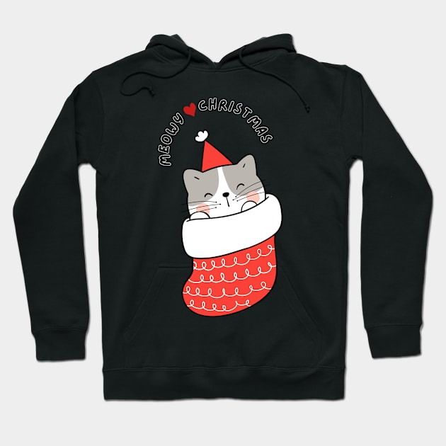 Meowy Christmas Hoodie by Bro Aesthetics